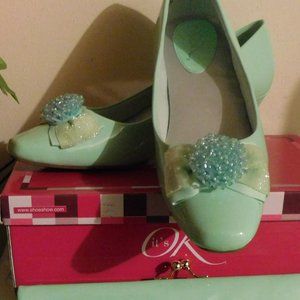 OK Mint green Shoe and Purse